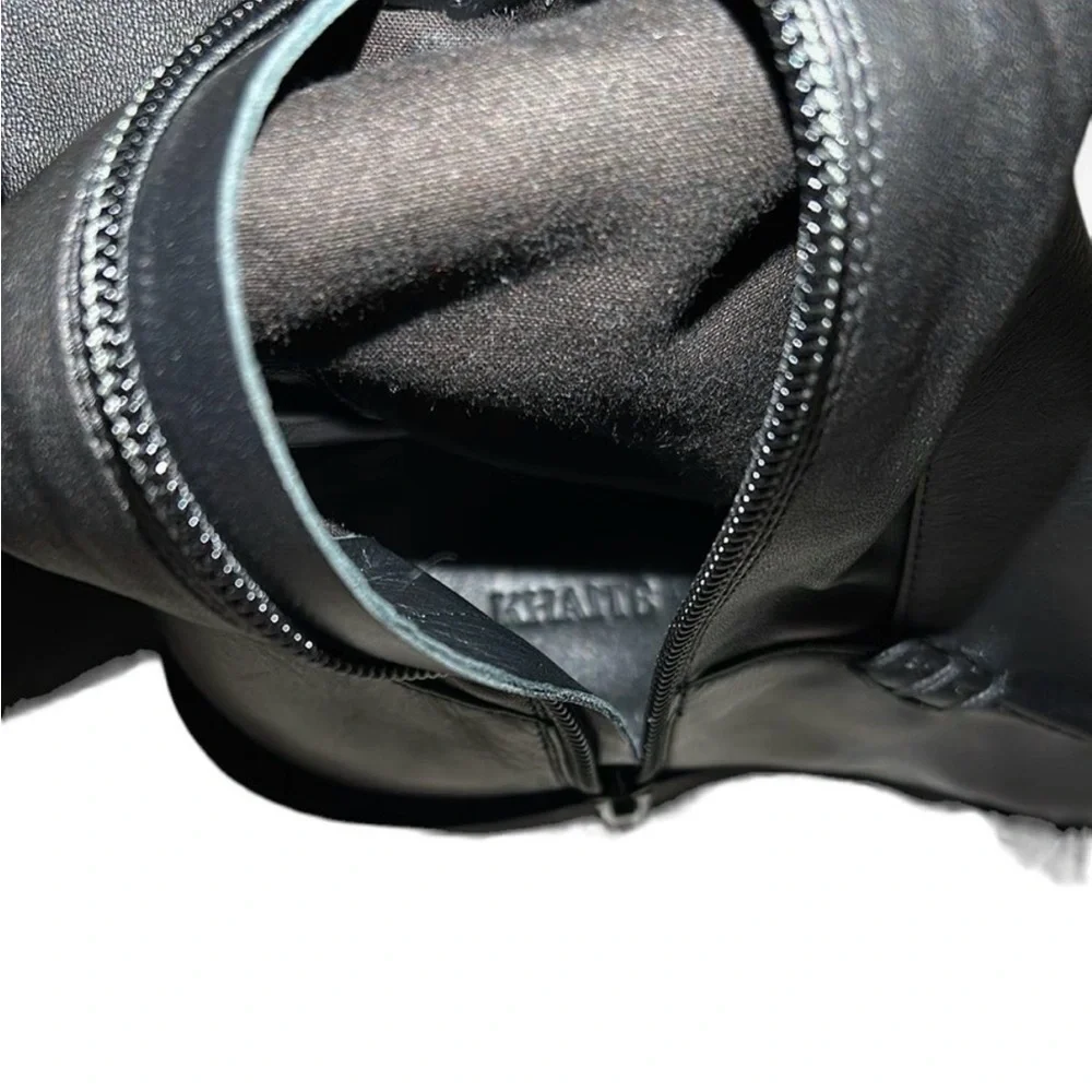 KHAITE Leather Black Over-the-Knee‎ Boots sz 36.5